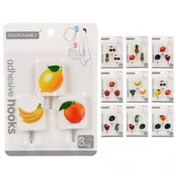 Гачок 1уп-3шт на самоклейці R90492 на блістері 5,5х5,5см Фрукти