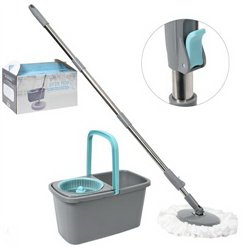 Ведро для уборки + моп MH-6006 в коробке серый