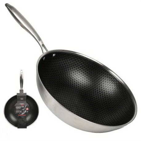 Сковорода WOK 10385-30 с антипригарным покрытием Соты 30см глубокая