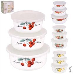 Салатники с крышками 3шт R35386 14+16,5+19,5см