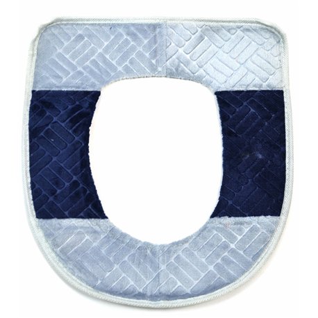 Накладка чохол на унітаз тканинна хутро з візерунком 9012 на ліпучці