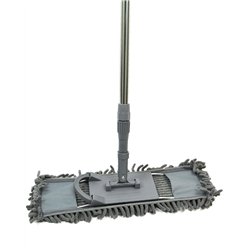 Швабра Натирач лапша 210 метал телескоп ручка хром сірий