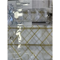 Штора SC13 силикон 180х180 Ромбы золото