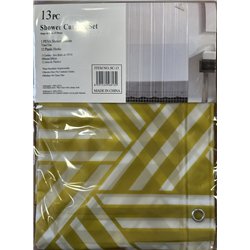 Штора SC13 силикон 180х180 Полосочки угловые золото