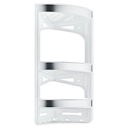 Полка OZER-B-011 кутова 3-яр білий+малюнок металік
