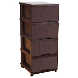 Комод алеана 4-яр Ротанг 09435 коричневый