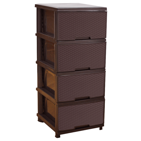 Комод алеана 4-яр Ротанг 09435 коричневый