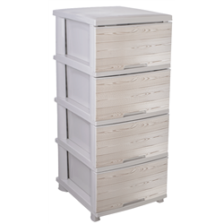 Комод алеана 4-яр с рисунком 123093 Дерево кремовый