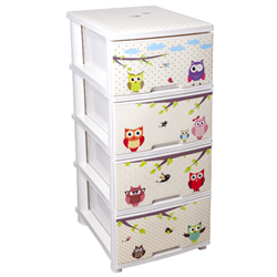 Комод алеана 4-яр з малюнком 46485 Сови кремовий