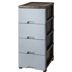 Комод R-plastic Гладкий 4-яр в коробке серо-черный