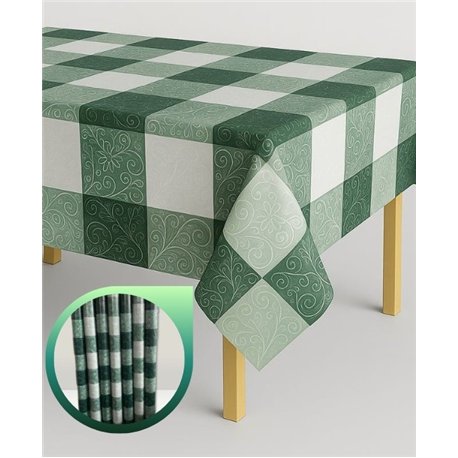 Клейонка Брален 1,35*30м рулон Br-0074 Плитка зелений