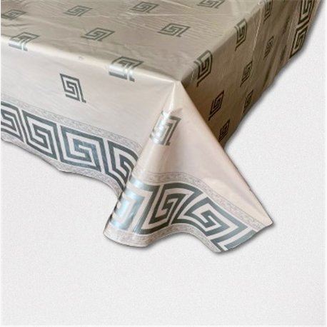 Клейонка Брален 1,35*30м рулон Br-0085 Versace Кава срібло