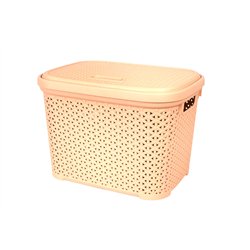 Корзина с крышкой 30л бежевый 44,5х33,6х31см