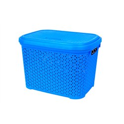 Корзина с крышкой 30л голубой 44,5х33,6х31см