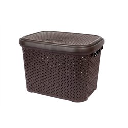 Корзина с крышкой 30л коричневый 44,5х33,6х31см