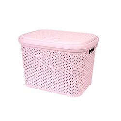 Корзина с крышкой 30л пудра 44,5х33,6х31см