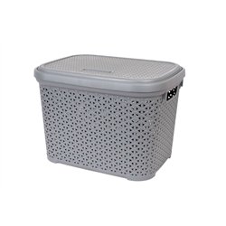 Корзина с крышкой 30л серый 44,5х33,6х31см