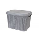 Корзина с крышкой 30л серый 44,5х33,6х31см