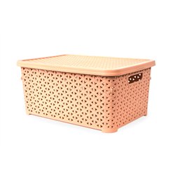 Корзина с крышкой 10л бежевый 34,5х24,5х15,5см