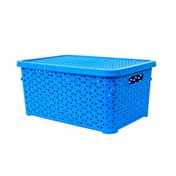 Кошик з кришкою 10л блакитний 34,5х24,5х15,5см