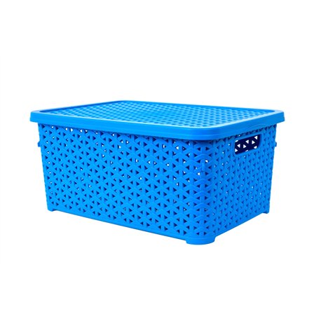 Кошик з кришкою 10л блакитний 34,5х24,5х15,5см