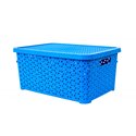 Корзина с крышкой 10л голубой 34,5х24,5х15,5см