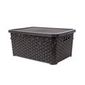 Корзина с крышкой 10л коричневый 34,5х24,5х15,5см