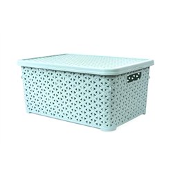 Корзина с крышкой 10л светло-фисташковый 34,5х24,5х15,5см