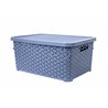 Корзина с крышкой 10л серо-голубой 34,5х24,5х15,5см