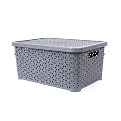 Кошик з кришкою 10л сірий 34,5х24,5х15,5см
