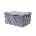 Корзина с крышкой 10л серый 34,5х24,5х15,5см