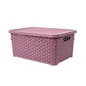 Кошик з кришкою 10л темно-пудровий 34,5х24,5х15,5см