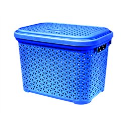 Кошик з кришкою 18л блакитний 38,7х28,7х27,4см